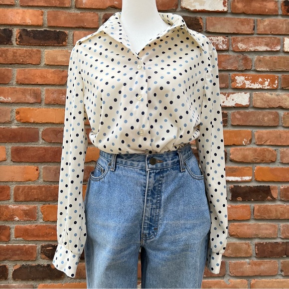 Marcella Polka Dot Button Top